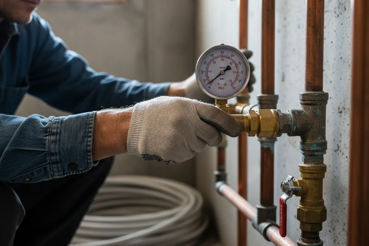 Pressure testing a repaired line during Water Line Repair in Schaumburg
